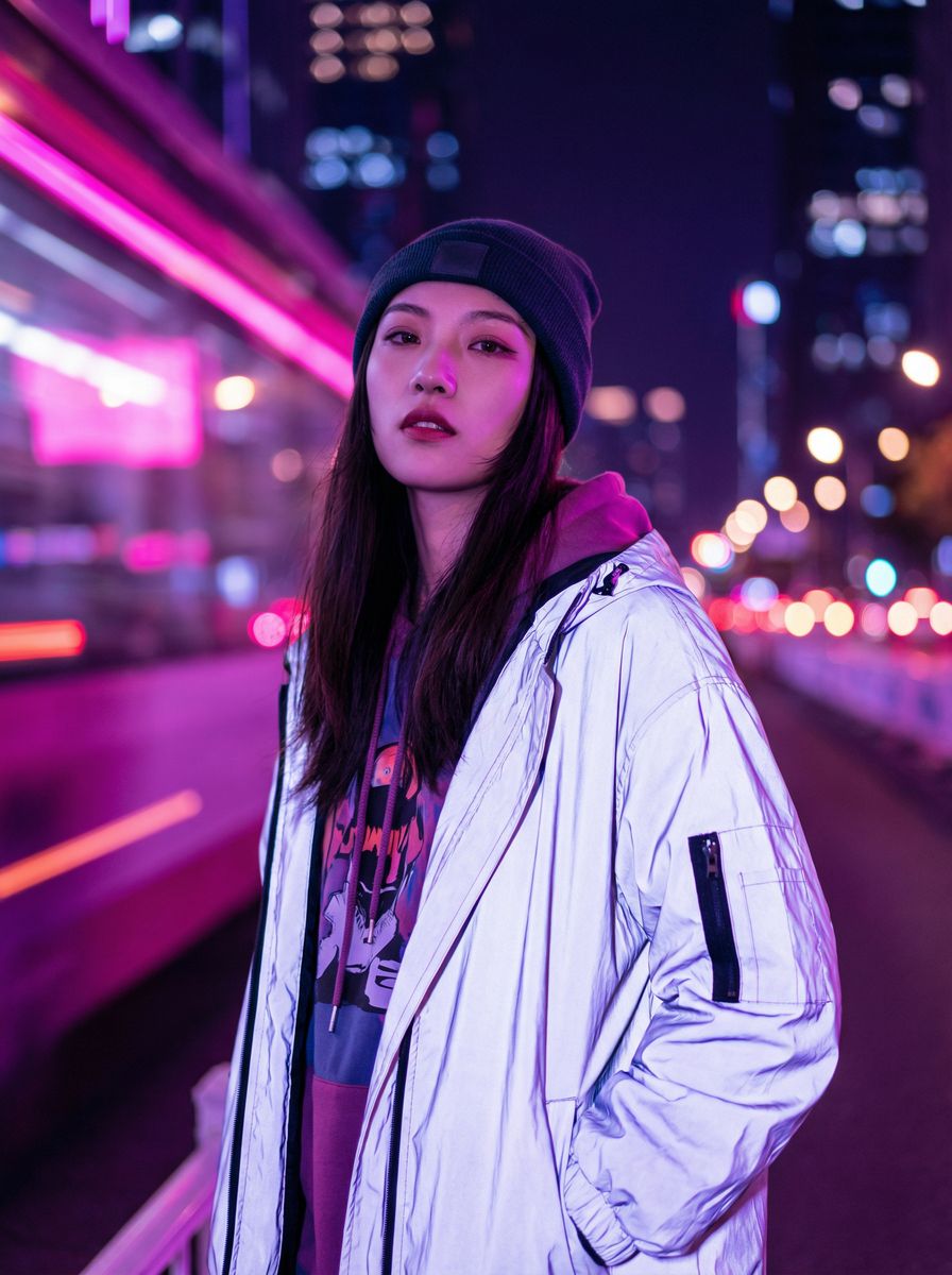 女同城市夜景视频拍摄教程